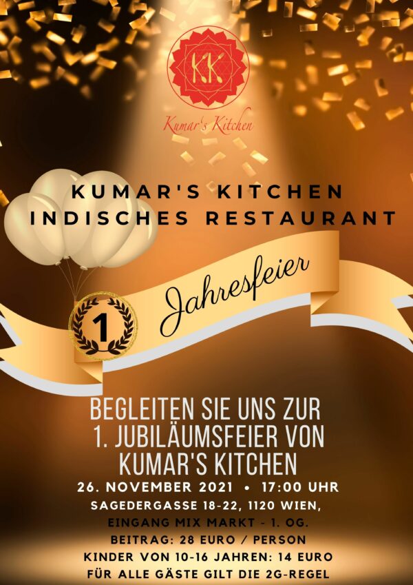 Kumar's Kitchen 1. Jahresfeier